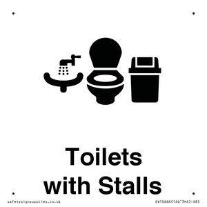 Toilets: Stalls and Wash Basin with Sanitary Bin